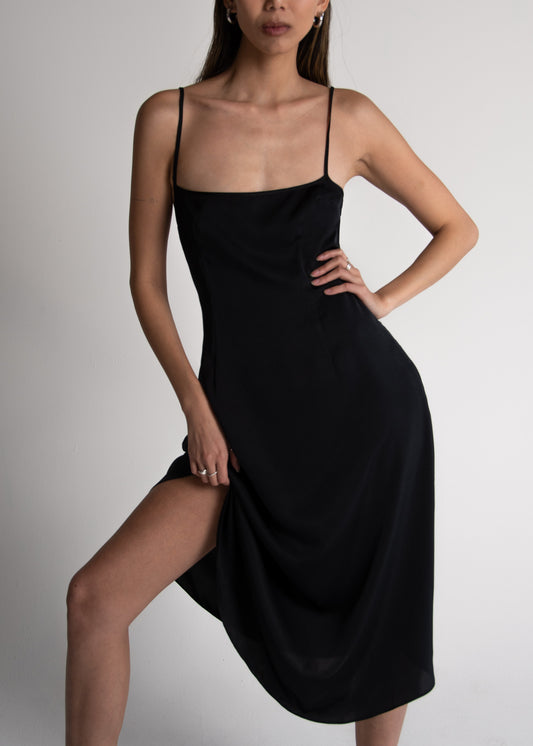 Anthoula Slip Dress - Black